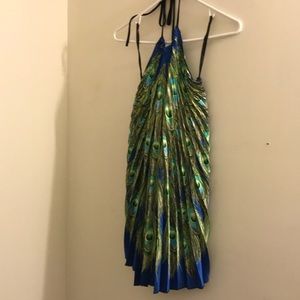 NWOT Peacock Halter Top